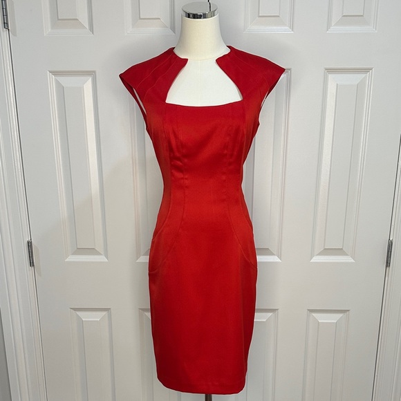 London Times Dresses & Skirts - London Times Red Keyhole Sheath Bodycon Cocktail Valentine’s Day Dress Size S